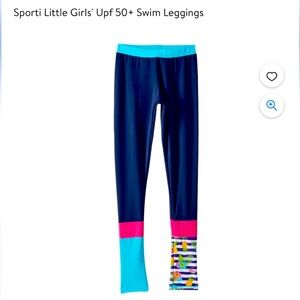 NWT Sporti Little Girls' Upf 50+ Swim Leggings